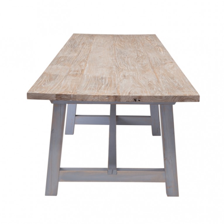 Traditional limewashed reclaimed elm table