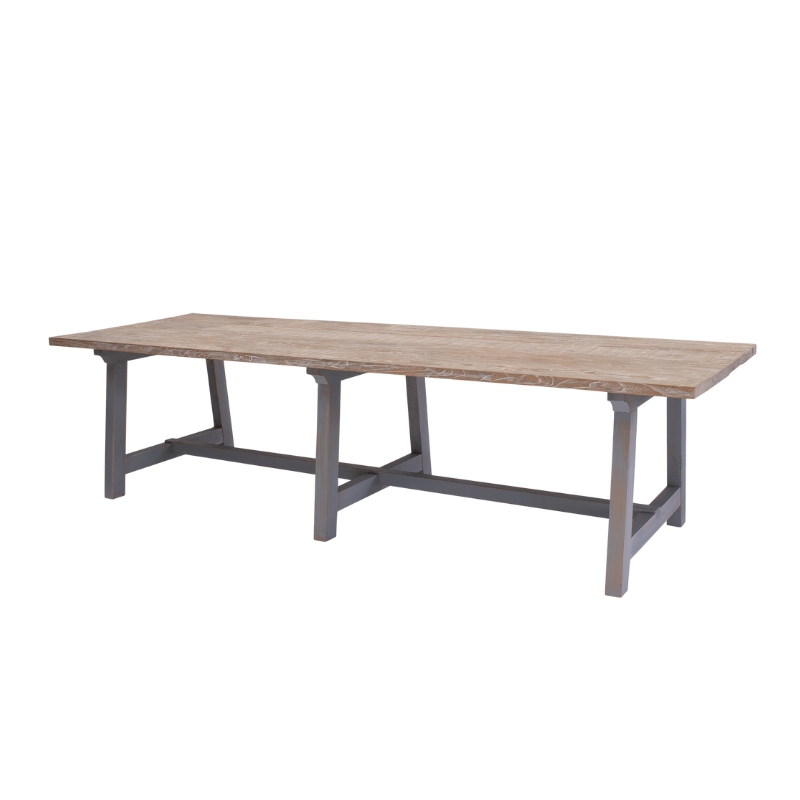 Traditional limewashed reclaimed elm table