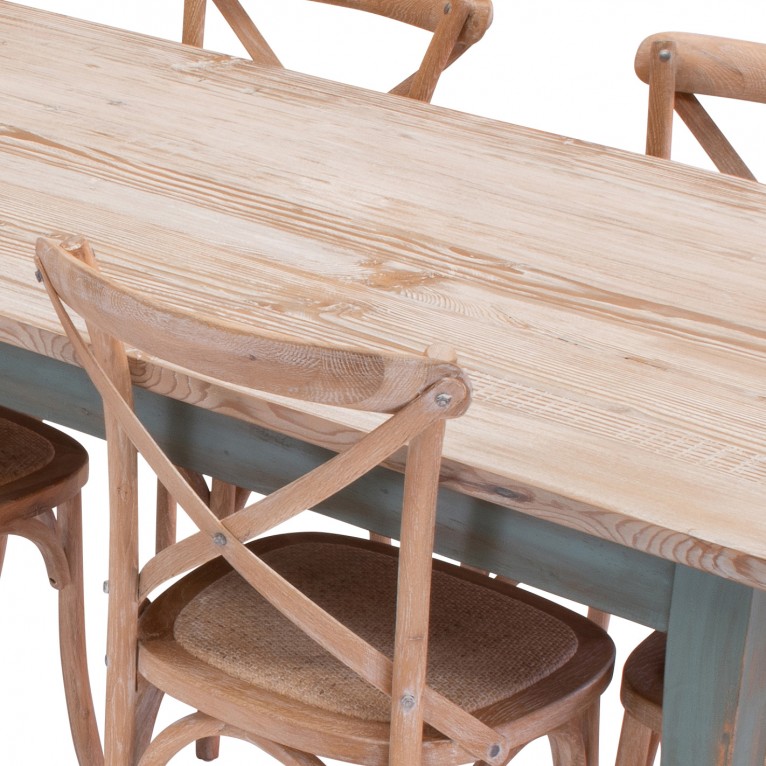 Traditional limewashed reclaimed pine table set (includes chairs)