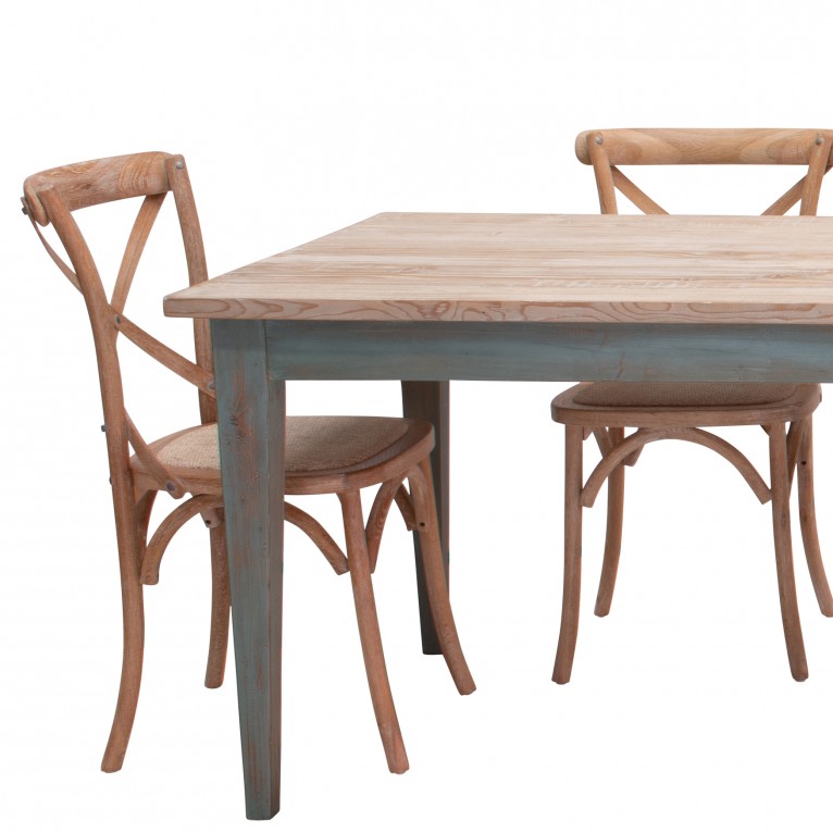 Traditional limewashed reclaimed pine table set (includes chairs)